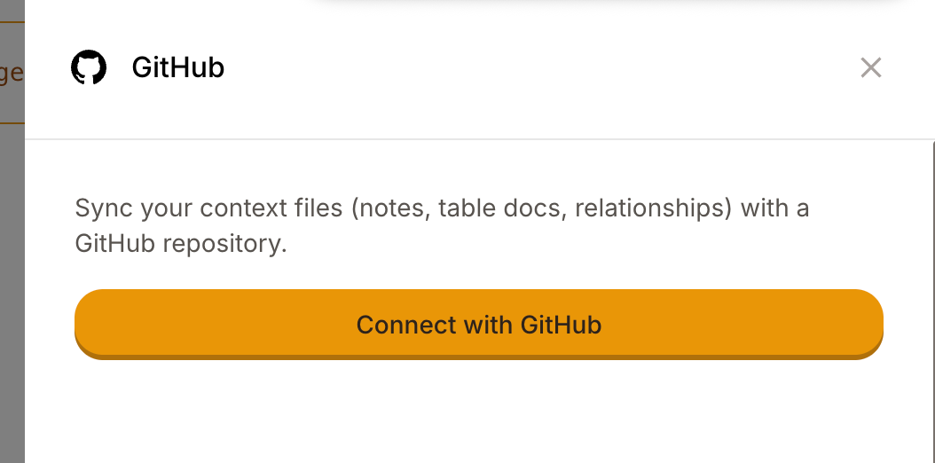 GitHub sync panel in Dot settings