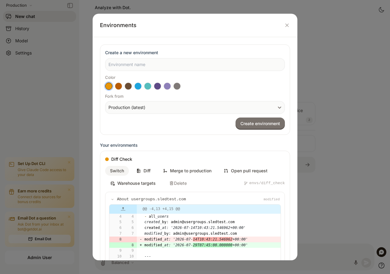 An expanded file in the environment diff
